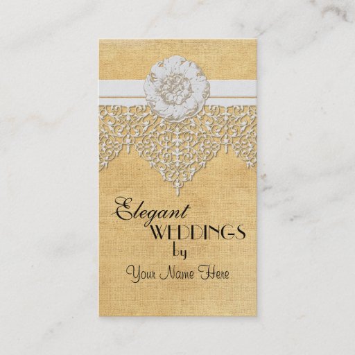 Customizable BOHO Faux Burlap n Lace gypsy modern Mod style Business Card Templates