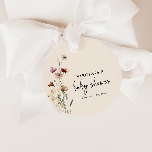 Boho Favor Tags (Boho Wildflower Baby Shower Favor Tags by Painted Paperie
)