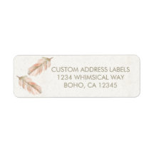 Boho Feather Address Labels