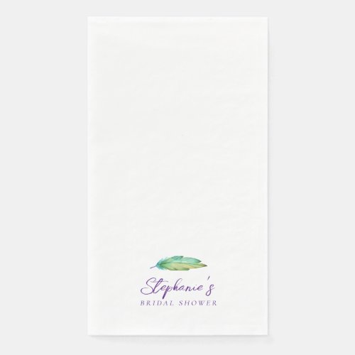 Boho Feather Bridal Shower Paper Guest Towels