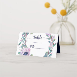 Boho Feather & Floral Table Number Seating Name Place Card