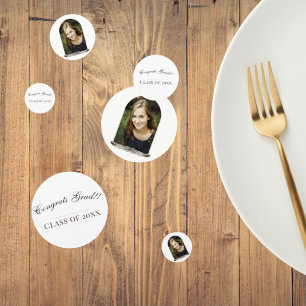 Boho Feather Frame Photo Graduation Confetti