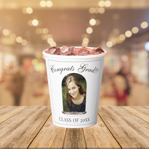 Boho Feather Frame Photo Graduation Party Paper Cups