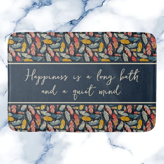 Boho Feathered Quiet Mind Bath Mat (Creator Uploaded)