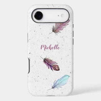 Boho Feathers on Speckled Background Custom  iPhone 17 Air Case
