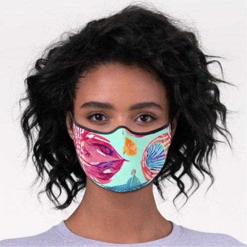 Boho Feathers Pattern Premium Face Mask