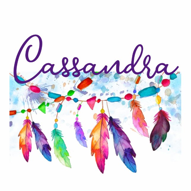 Boho feathers personalized magnet (Front)