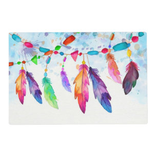 Boho feathers  placemat