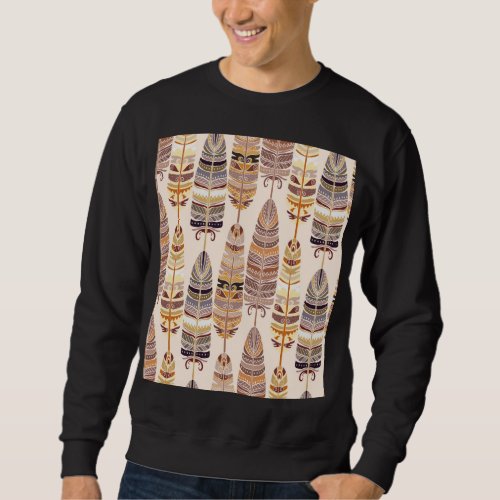 Boho Feathers Tribal Seamless Pattern Sweatshirt