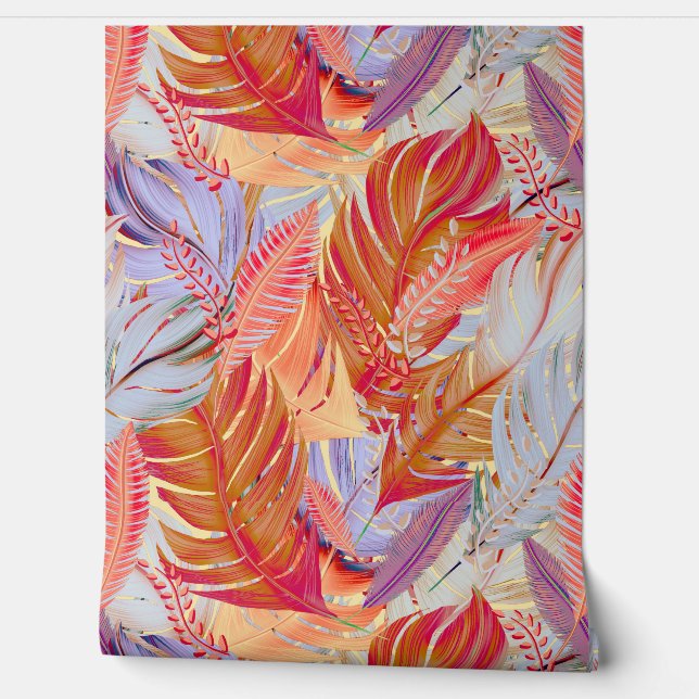 Boho feathers wallpaper  (Unrolling)