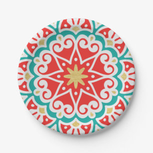 Boho Fiesta Geometric Paper Plates