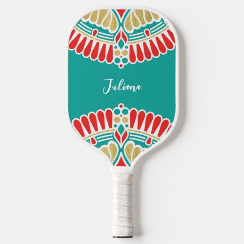 Boho Fiesta Medalion Custom Pickleball Paddle