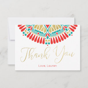 Boho Fiesta Personalized Thank You Card