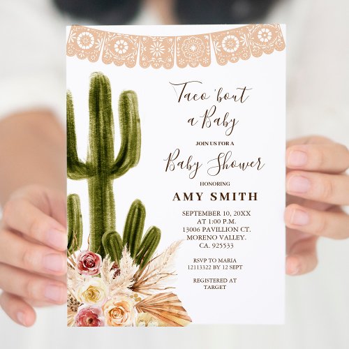 Boho Fiesta Taco Bout A Baby Invitation 