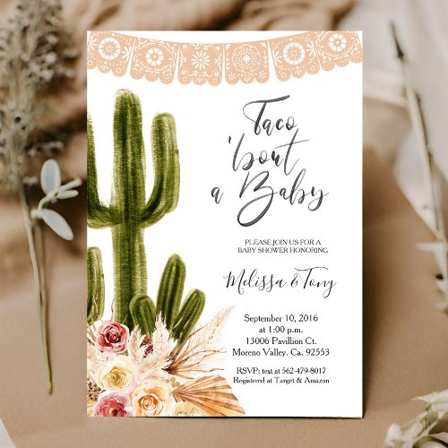 Boho Fiesta Taco bout Love BABY Shower Invitation