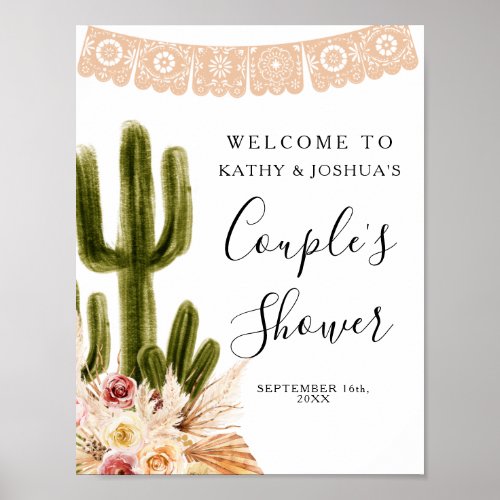 Boho Fiesta Taco bout Love Couple Shower Welcome Poster