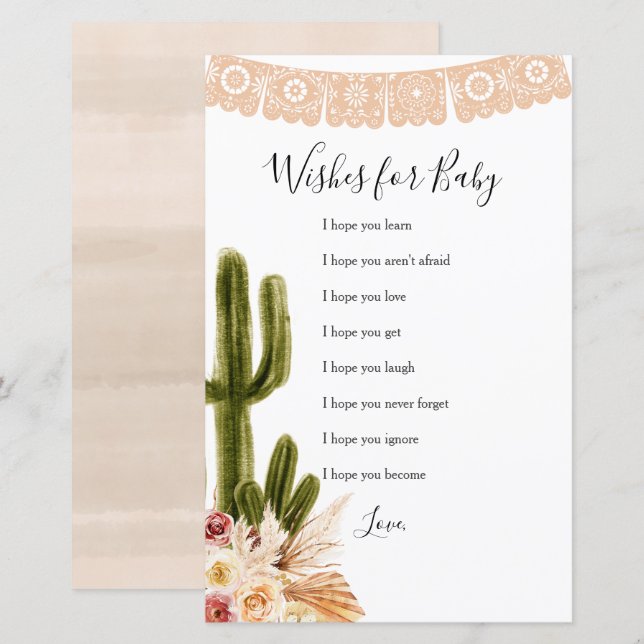 Boho Fiesta Taco 'bout Love Wishes for Baby Card (Front/Back)