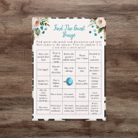 Boho Find the Guest Bridal Shower Bingo game 