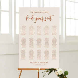Boho Find Your Seat 15 Tables Seating Chart  Foam Board