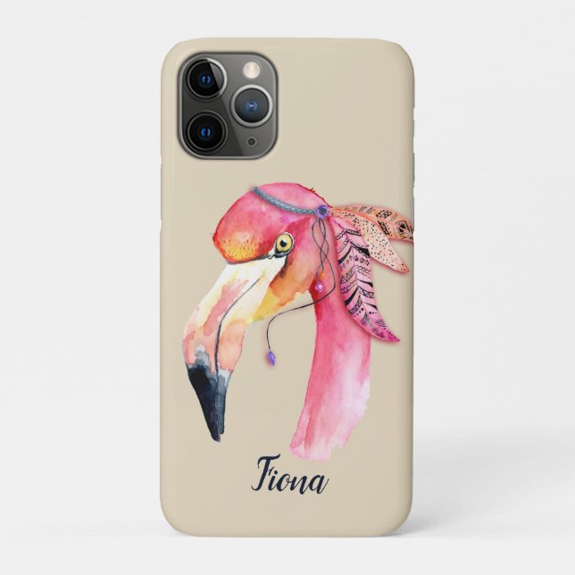 Boho Fiona Flamingo Personalized Case-Mate iPhone Case (Back)