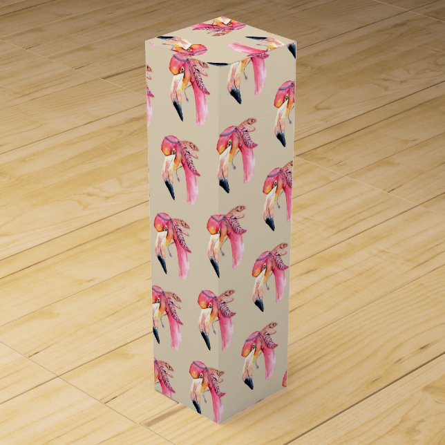 Boho Fiona Flamingo Wine Gift Box (Front)