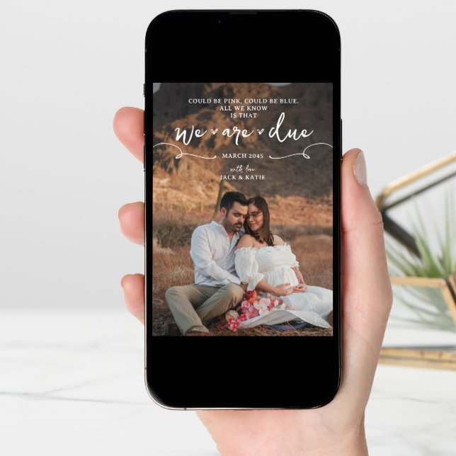 Boho First Baby Neutral Pregnancy Announcement (Front Digital)