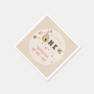 Boho First bee day 1st bee birthday Napkins