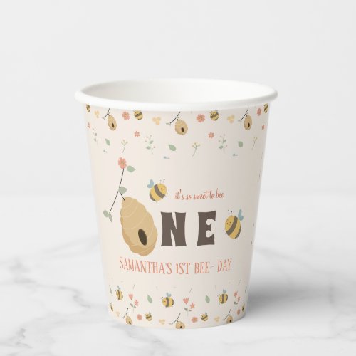 Boho First bee day 1st bee birthday Paper Cups