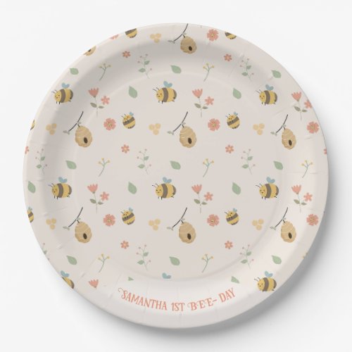 Boho First bee day 1st bee birthday Paper Plates