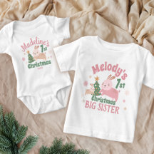 Boho First Christmas with Cute Rabbit, Tree, Name