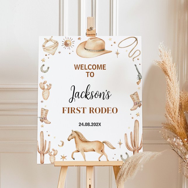 Boho First Rodeo Birthday Welcome Sign (Creator Uploaded)