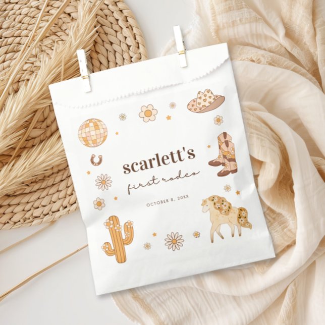 Boho First Rodeo Cowgirl Birthday Favor Bags (Creator Uploaded)