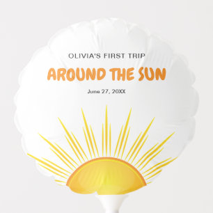 Boho First Trip Around the Sun 1st Birthday  Balloon