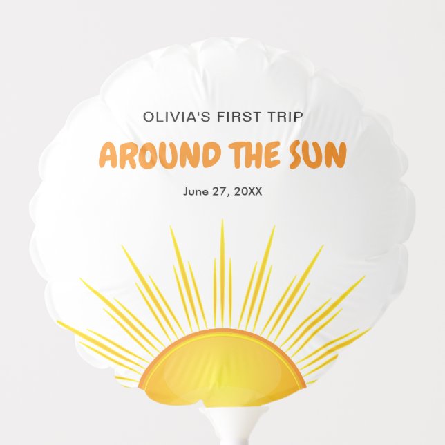 Boho First Trip Around the Sun 1st Birthday  Balloon (Front)