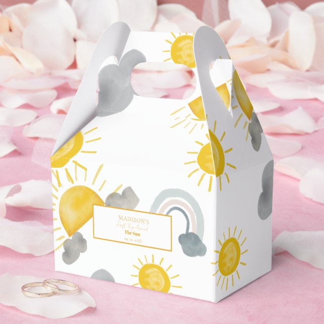 Boho First Trip Around The Sun 1st Birthday Favor Boxes (Wedding)