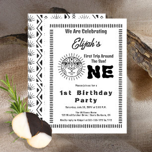 Boho First Trip Around the Sun 1st Birthday Party Invitation
