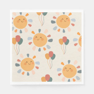 Boho First Trip Around the Sun 1st Birthday Party Napkins