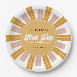 Boho First Trip Around the Sun First Birthday Paper Plates