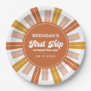 Boho First Trip Around the Sun First Birthday Paper Plates