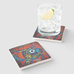 Boho Fish Stone Coaster