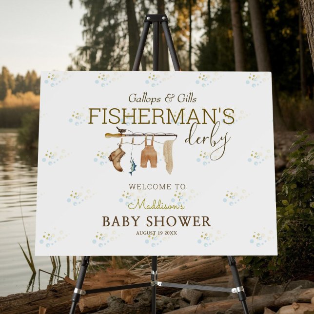Boho Fisherman's Derby Baby Shower Welcome Sign (Creator Uploaded)