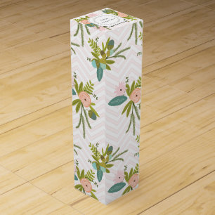 Boho Flora and Fauna Fern Acorn Twigs Wine Box