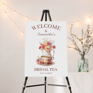 Boho Flora Terracotta Bridal Shower Tea Foam Board