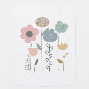 Boho Floral Abstract Wallpaper Baby Blanket