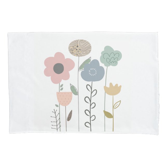 Boho Floral Abstract Wallpaper  Pillow Case (Front)