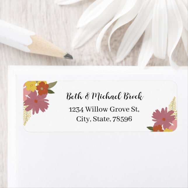 Boho Floral Address Label (Insitu)