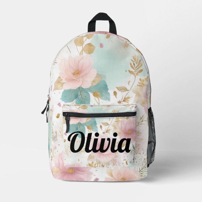 Boho Floral Aesthetic backpack (Front)