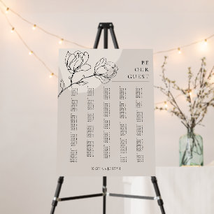 Boho Floral Alphabetical Seating Chart Sign