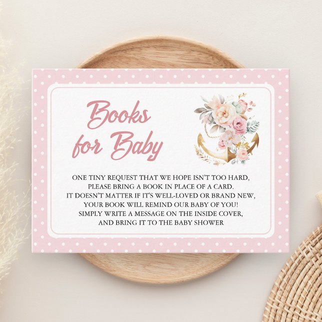 Boho Floral Anchor Nautical Girl Book Request Enclosure Card (Creator Uploaded)