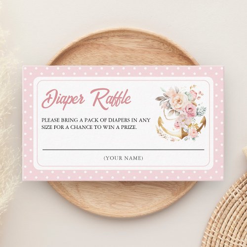 Boho Floral Anchor Nautical Girl Diaper Raffle